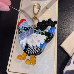 Handmade Beaded Rooster Bag Charm